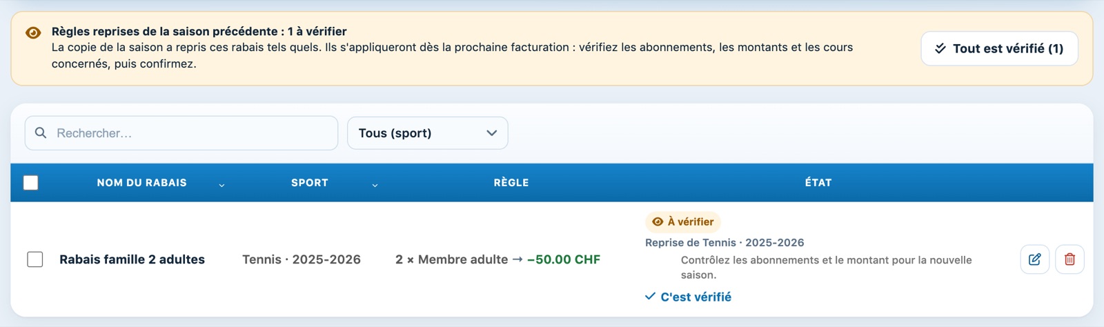 Une règle recopiée, à vérifier